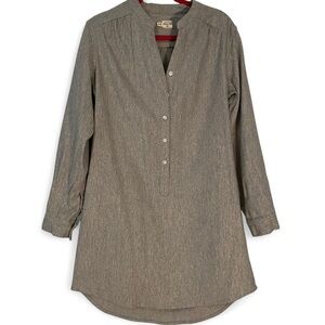 Gray Long Sleeve Shirt Dress